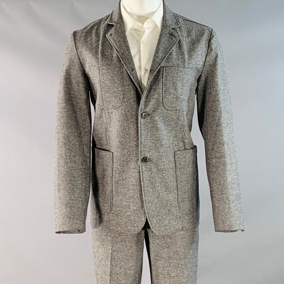 BILLY REID Size M Heather Grey Cotton Blend Notch Lapel Suit - Picture 1 of 12